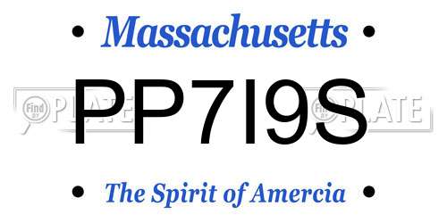 PP7I9S Massachusetts License Plate