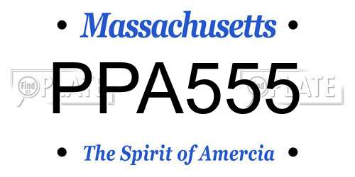 PPA555 Massachusetts License Plate