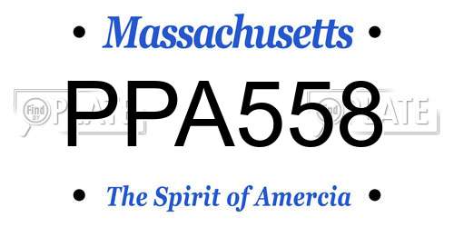 PPA558 Massachusetts License Plate