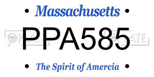 PPA585 Massachusetts License Plate