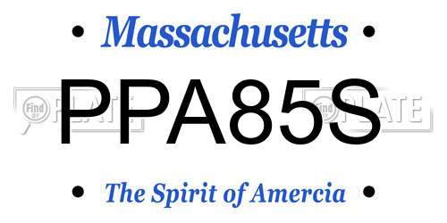 PPA85S Massachusetts License Plate