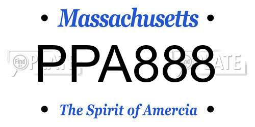 PPA888 Massachusetts License Plate