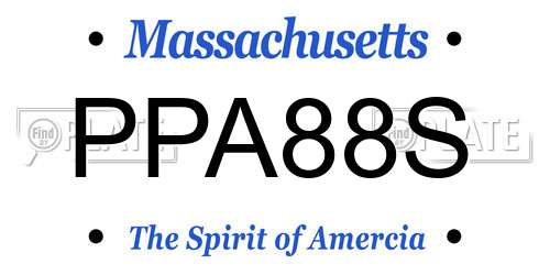 PPA88S Massachusetts License Plate