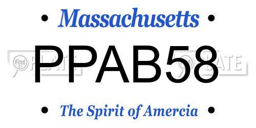 PPAB58 Massachusetts License Plate