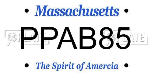 PPAB85 Massachusetts License Plate