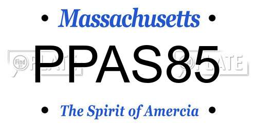 PPAS85 Massachusetts License Plate