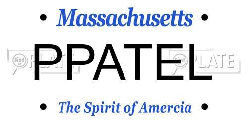 PPATEL Massachusetts License Plate