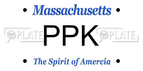 PPK Massachusetts License Plate