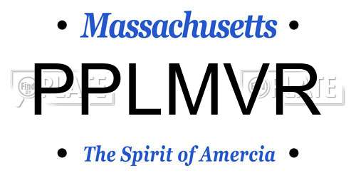 PPLMVR Massachusetts License Plate