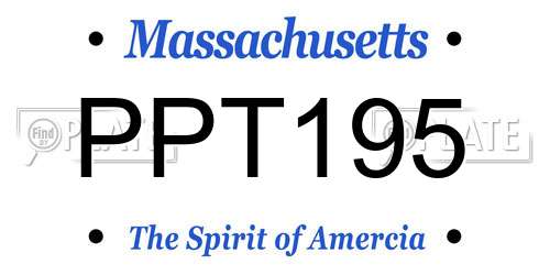 PPT195 Massachusetts License Plate