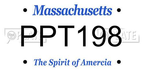 PPT198 Massachusetts License Plate