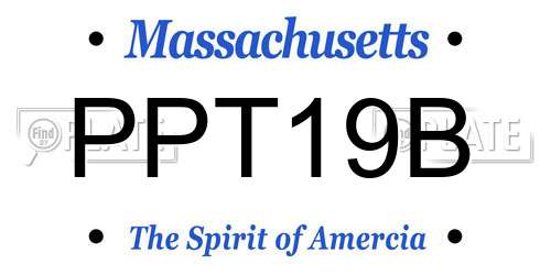 PPT19B Massachusetts License Plate