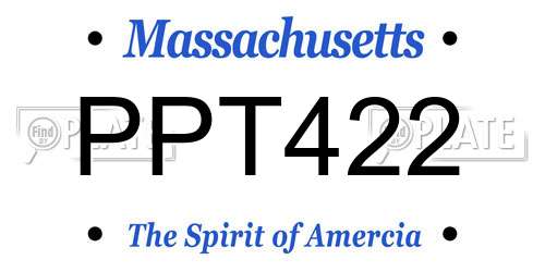 PPT422 Massachusetts License Plate