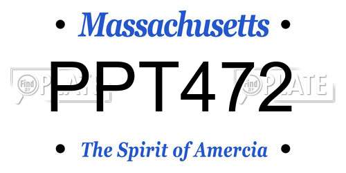 PPT472 Massachusetts License Plate