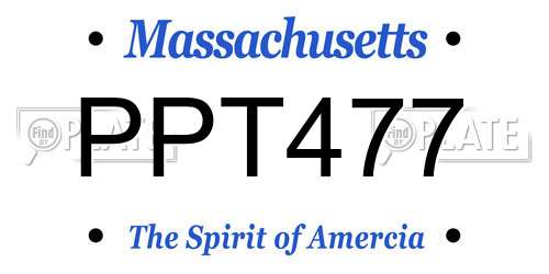 PPT477 Massachusetts License Plate
