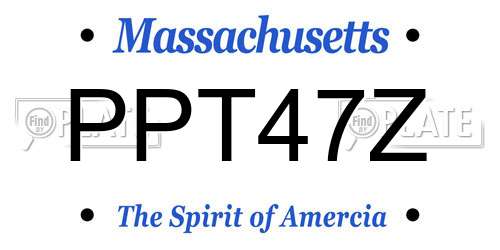 PPT47Z Massachusetts License Plate