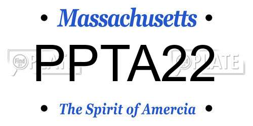 PPTA22 Massachusetts License Plate