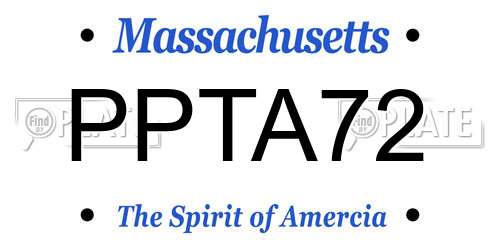 PPTA72 Massachusetts License Plate