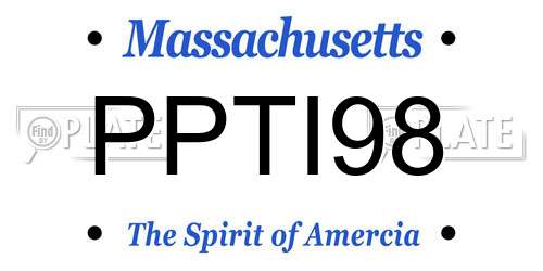 PPTI98 Massachusetts License Plate