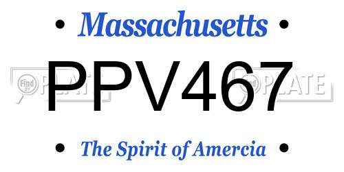 PPV467 Massachusetts License Plate