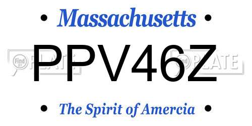 PPV46Z Massachusetts License Plate