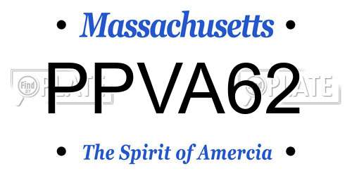 PPVA62 Massachusetts License Plate