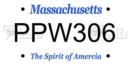 PPW306 Massachusetts License Plate