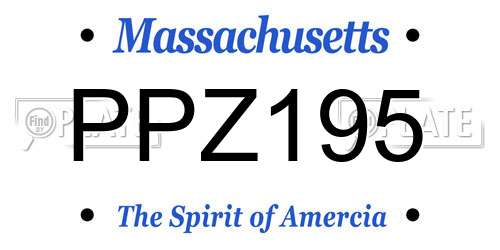 PPZ195 Massachusetts License Plate