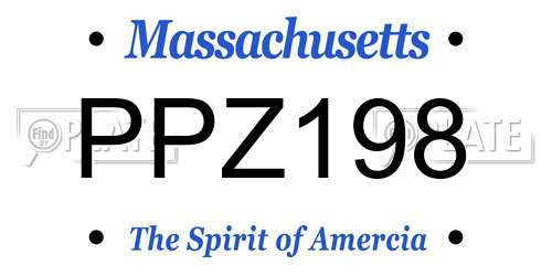 PPZ198 Massachusetts License Plate
