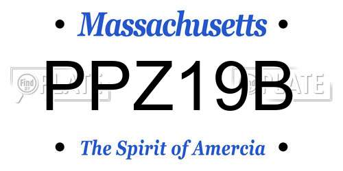 PPZ19B Massachusetts License Plate