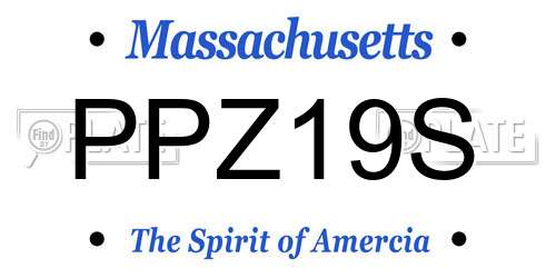 PPZ19S Massachusetts License Plate
