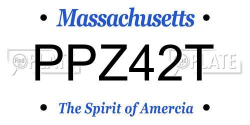 PPZ42T Massachusetts License Plate