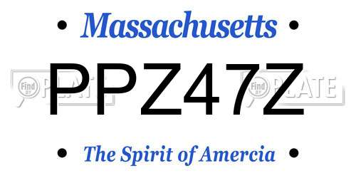 PPZ47Z Massachusetts License Plate
