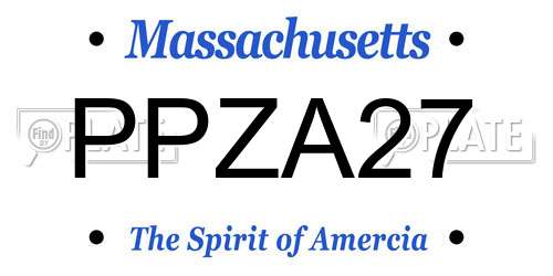 PPZA27 Massachusetts License Plate