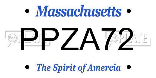 PPZA72 Massachusetts License Plate