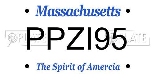 PPZI95 Massachusetts License Plate