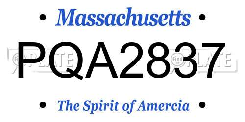PQA2837 Massachusetts License Plate