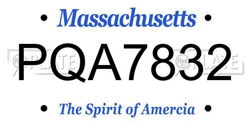 PQA7832 Massachusetts License Plate