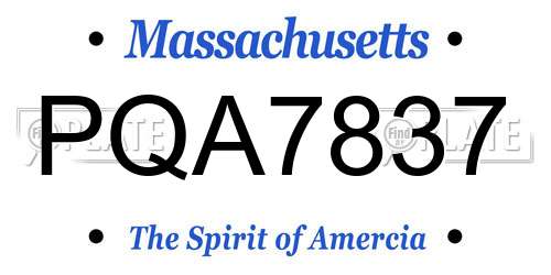 PQA7837 Massachusetts License Plate