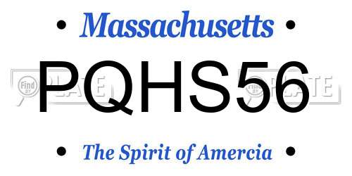 PQHS56 Massachusetts License Plate