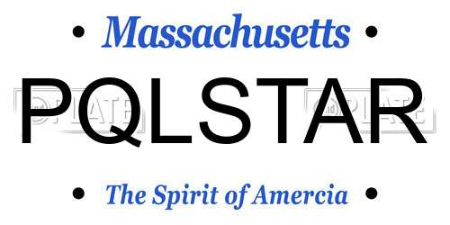 PQLSTAR Massachusetts License Plate