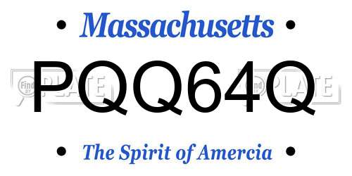 PQQ64Q Massachusetts License Plate