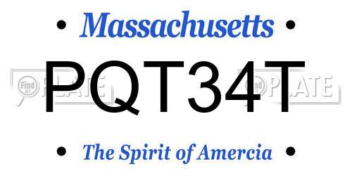 PQT34T Massachusetts License Plate