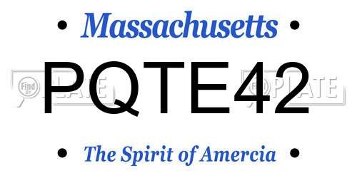 PQTE42 Massachusetts License Plate