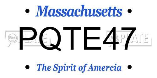 PQTE47 Massachusetts License Plate