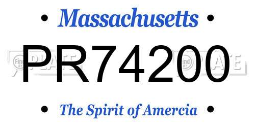 PR74200 Massachusetts License Plate