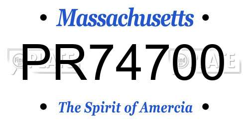 PR74700 Massachusetts License Plate