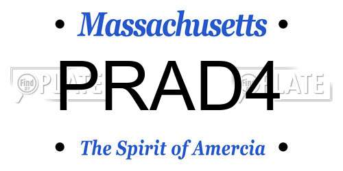 PRAD4 Massachusetts License Plate