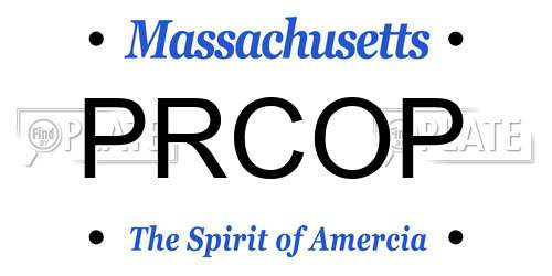 PRCOP Massachusetts License Plate
