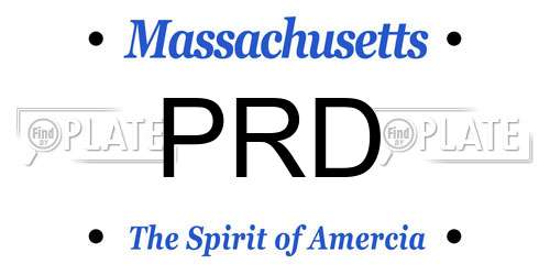 PRD Massachusetts License Plate
